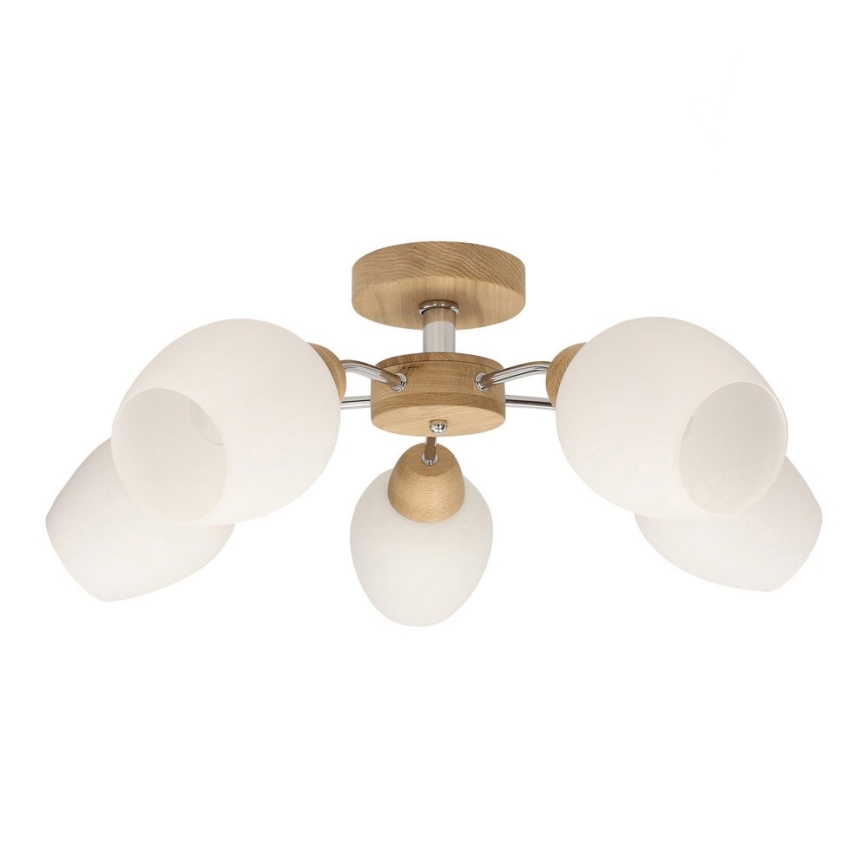 Bevestigde hanglamp PARMA 5xE27/40W/230V eiken