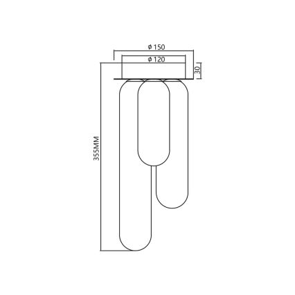 Bevestigde hanglamp PAX 3xG9/9W/230V goud