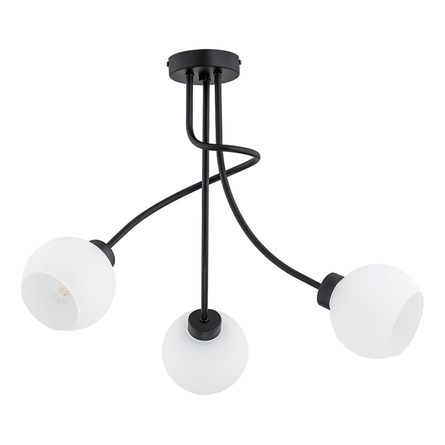 Bevestigde hanglamp PLENA 3xE27/15W/230V zwart