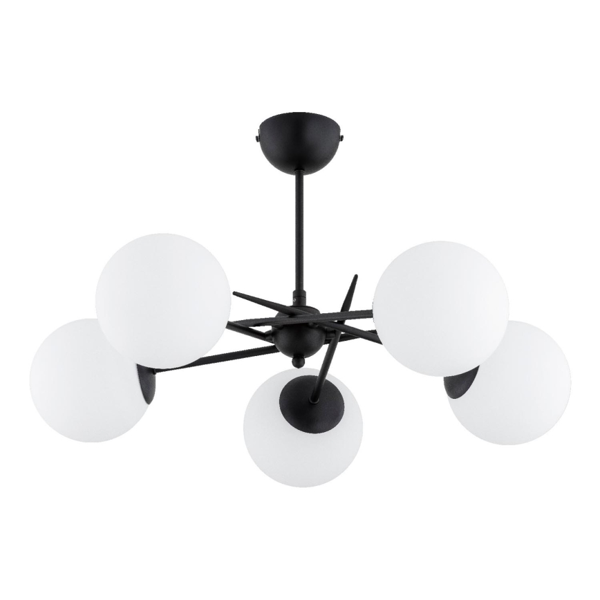 Bevestigde hanglamp PRIMERY 5xE14/10W/230V zwart
