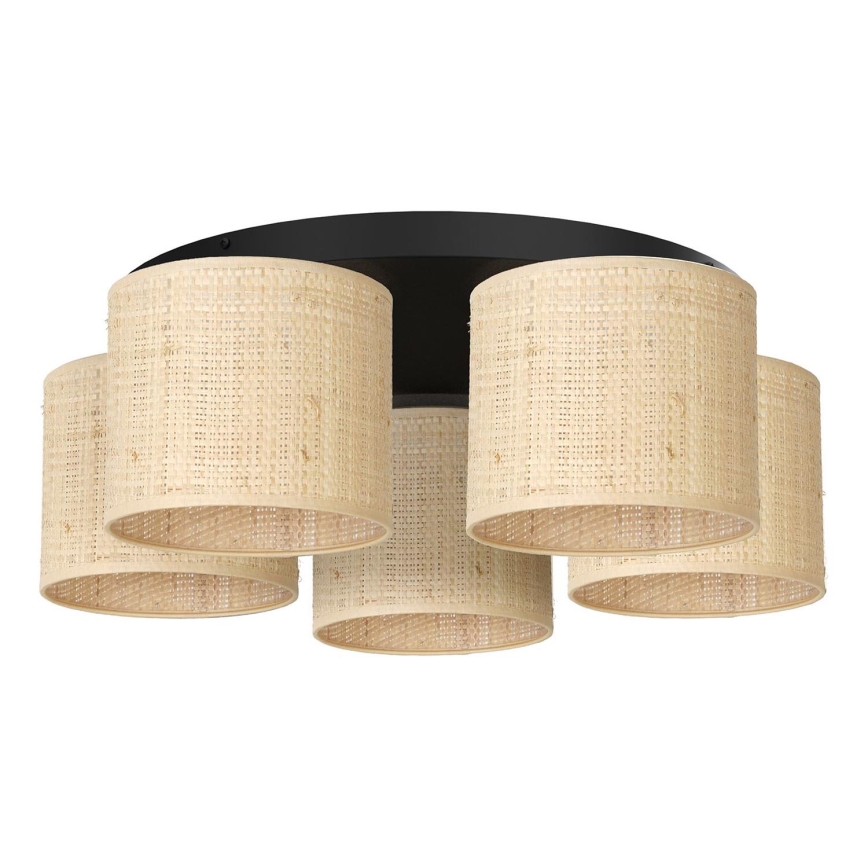 Bevestigde hanglamp RATTAN 5xE27/60W/230V rotan
