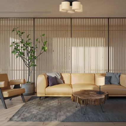 Bevestigde hanglamp RATTAN 5xE27/60W/230V rotan
