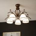 Bevestigde hanglamp RETRO 5xE27/60W/230V brons patina