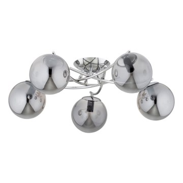 Bevestigde hanglamp SAVI 5xE14/10W/230V glanzend chroom