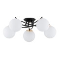 Bevestigde hanglamp SAVI 5xE14/10W/230V zwart/goud