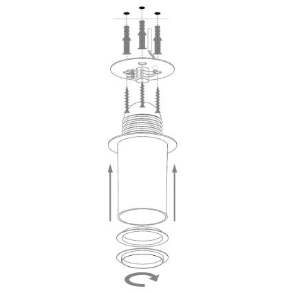 Bevestigde hanglamp SOLARIS 1xE27/60W/230V diameter 48 cm zilver/zwart