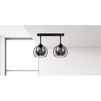 Bevestigde hanglamp SOLO BLACK 2xE27/60W/230V