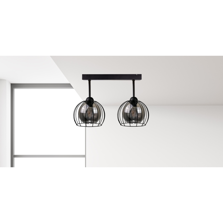Bevestigde hanglamp SOLO BLACK 2xE27/60W/230V