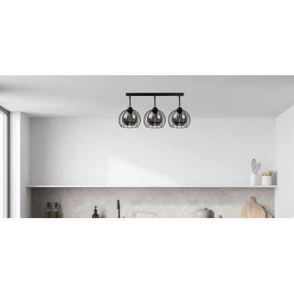 Bevestigde hanglamp SOLO BLACK 3xE27/60W/230V