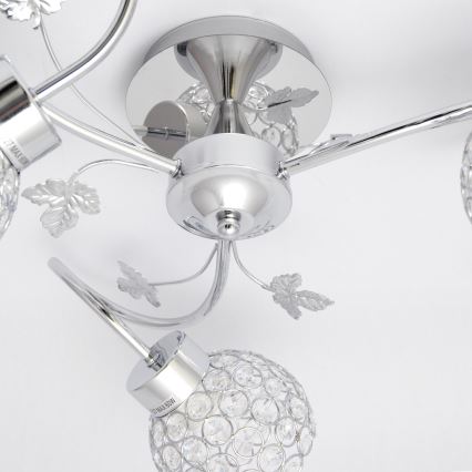 Bevestigde hanglamp SOPHIA 3xE27/15W/230V glanzend chroom/doorzichtig