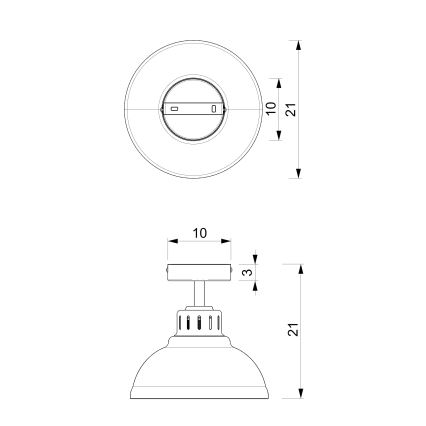 Bevestigde hanglamp SVEN 1xE27/15W/230V wit