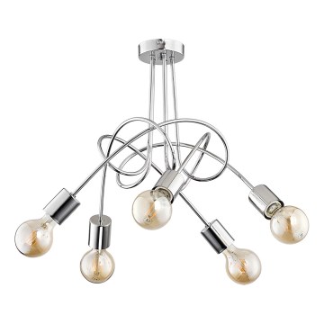 Bevestigde hanglamp TANGO 5xE27/15W/230V glanzend chroom