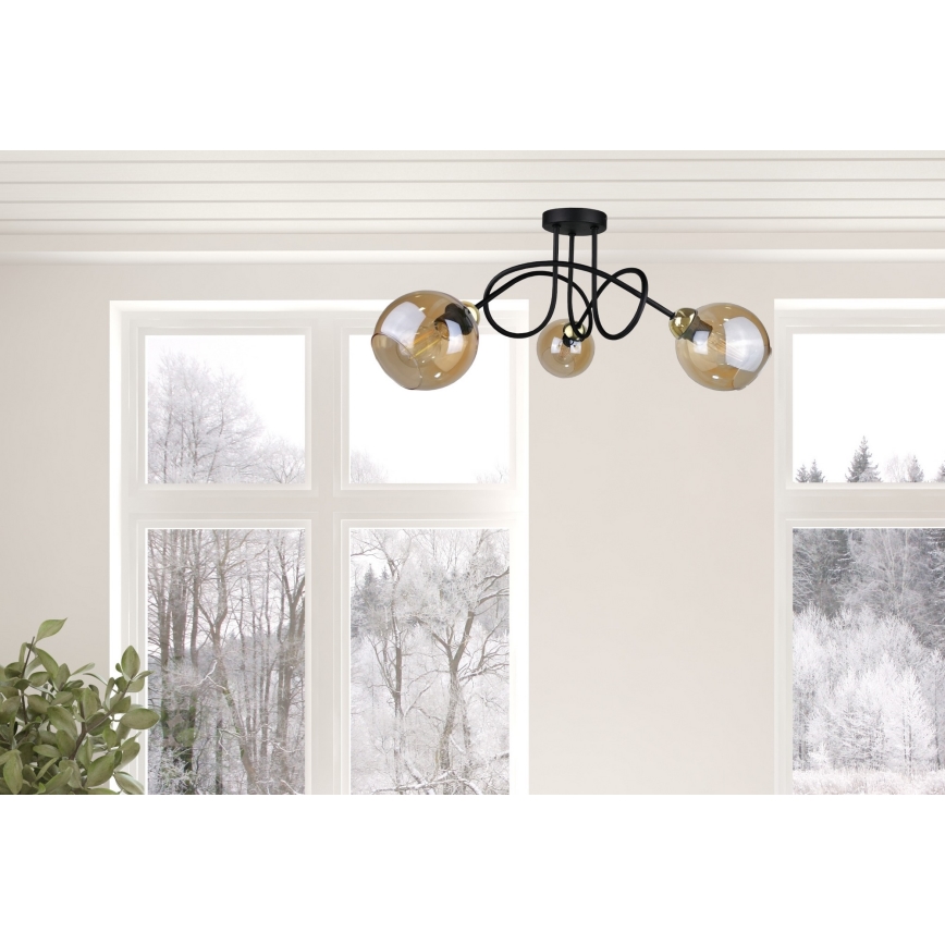 Bevestigde hanglamp VENUS GOLD 3xE27/60W/230V