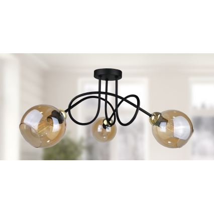 Bevestigde hanglamp VENUS GOLD 3xE27/60W/230V