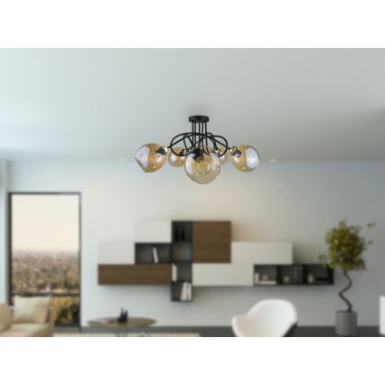 Bevestigde hanglamp VENUS GOLD 5xE27/60W/230V