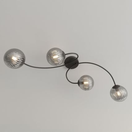 Bevestigde hanglamp VIBRA 4xE14/10W/230V zwart/grijs