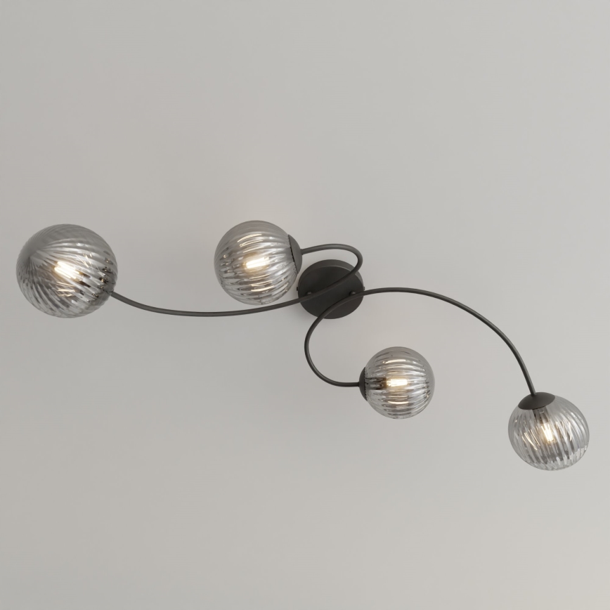 Bevestigde hanglamp VIBRA 4xE14/10W/230V zwart/grijs