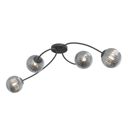 Bevestigde hanglamp VIBRA 4xE14/10W/230V zwart/grijs