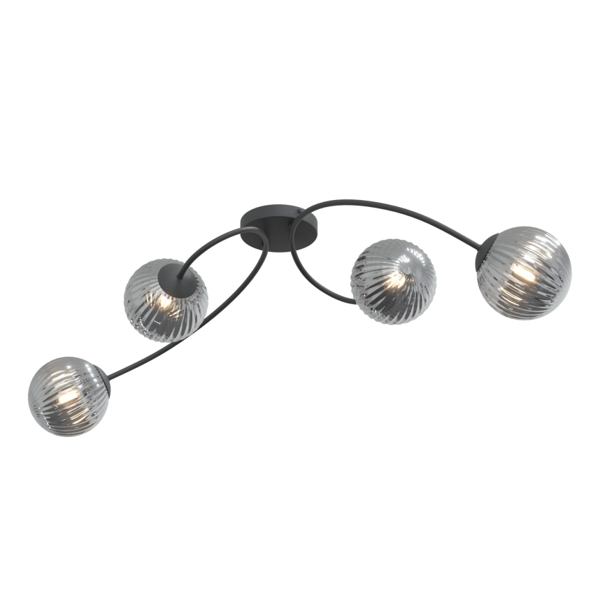 Bevestigde hanglamp VIBRA 4xE14/10W/230V zwart/grijs