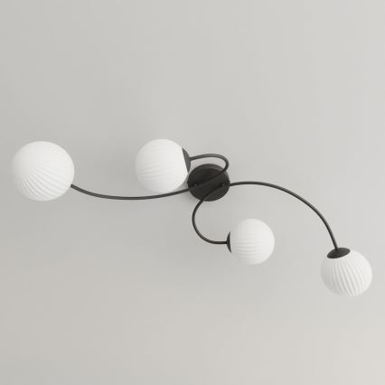 Bevestigde hanglamp VIBRA 4xE14/10W/230V zwart/wit