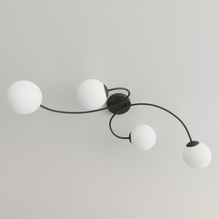 Bevestigde hanglamp VIBRA 4xE14/10W/230V zwart/wit