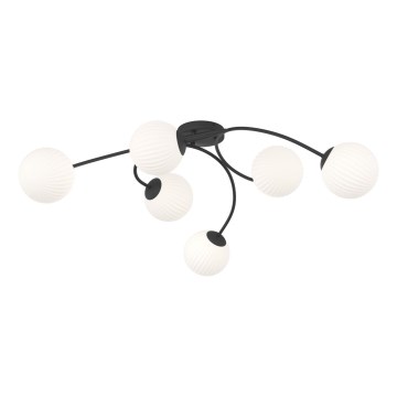Bevestigde hanglamp VIBRA 6xE14/10W/230V zwart/wit