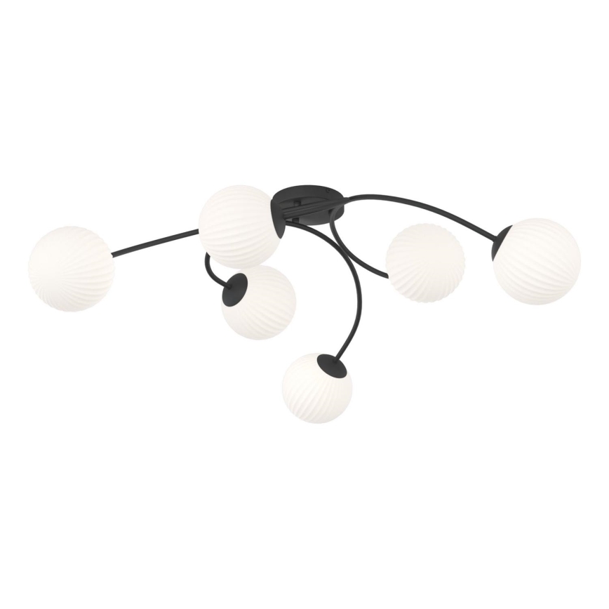 Bevestigde hanglamp VIBRA 6xE14/10W/230V zwart/wit