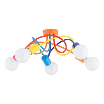 Bevestigde hanglamp voor kinderen BOSTON 5xE27/15W/230V kleurrijk