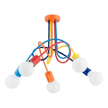Bevestigde hanglamp voor kinderen TANGO 5xE27/15W/230V kleurrijk