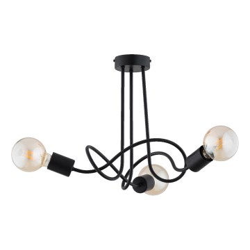 Bevestigde hanglamp WINGO 3xE27/15W/230V zwart