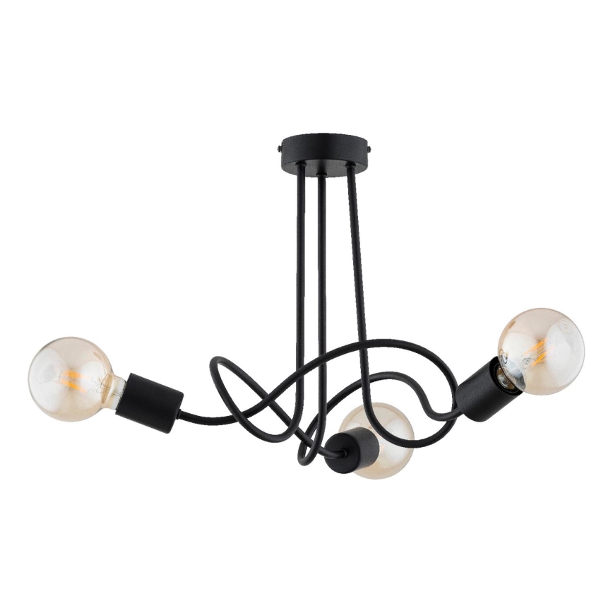 Bevestigde hanglamp WINGO 3xE27/15W/230V zwart
