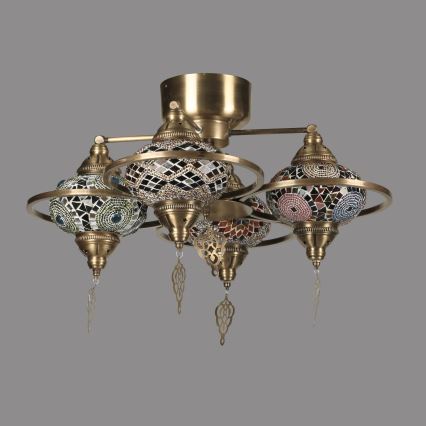 Bevestigde hanglamp YENI 4xE27/40W/230V messing