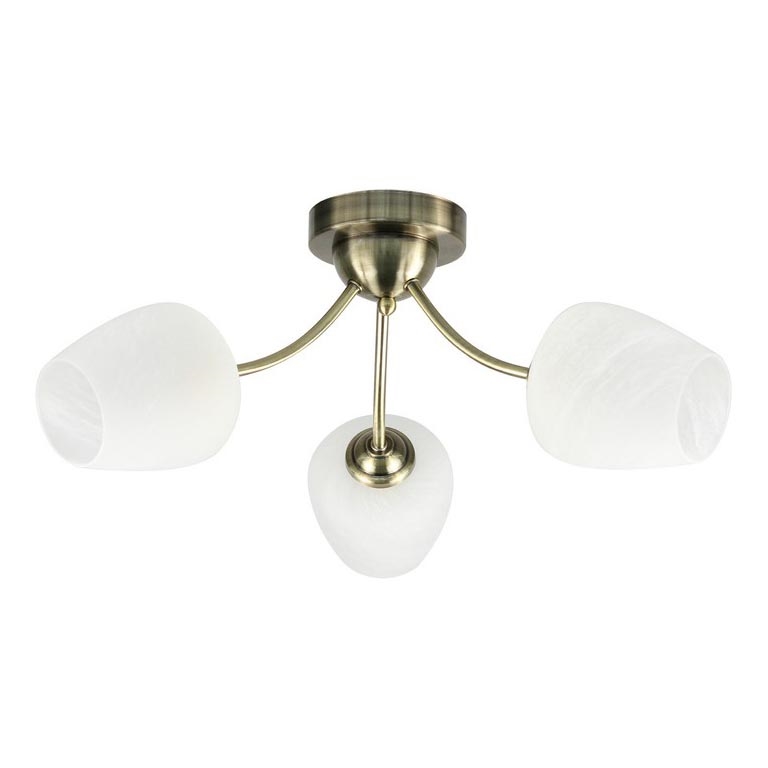 Bevestigde hanglamp ZINA 3xE27/40W/230V messing/wit