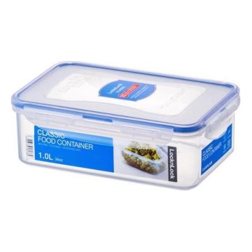 Bewaarpot LOCK 1 l blauw/transparant