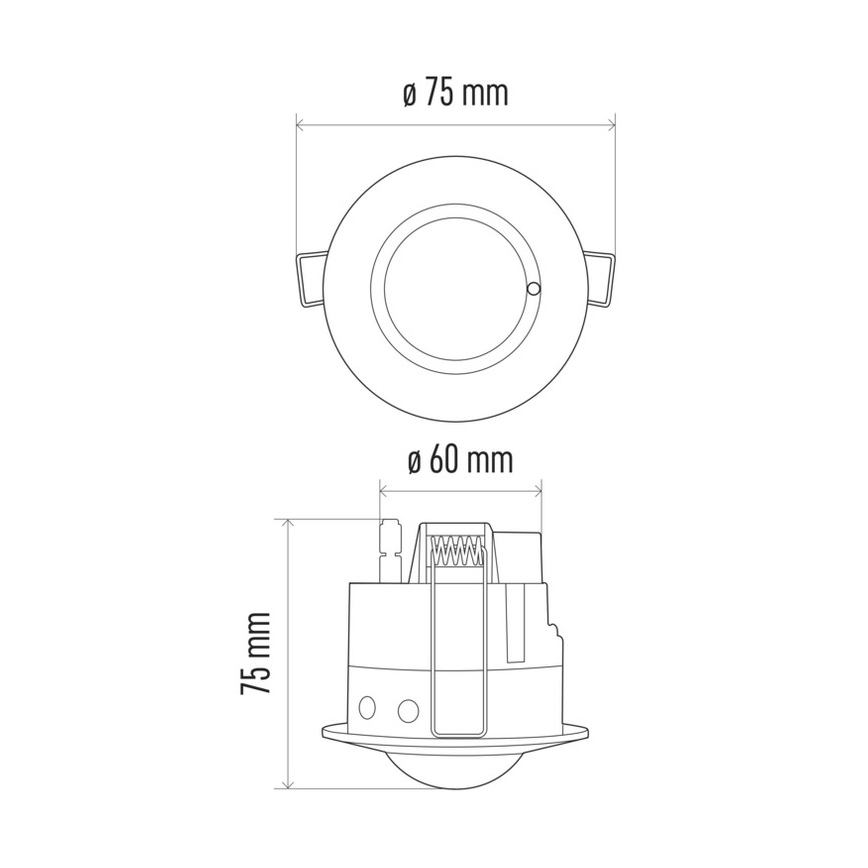 Bewegingssensor microgolven MW B 360 ° 1200W / 230V wit