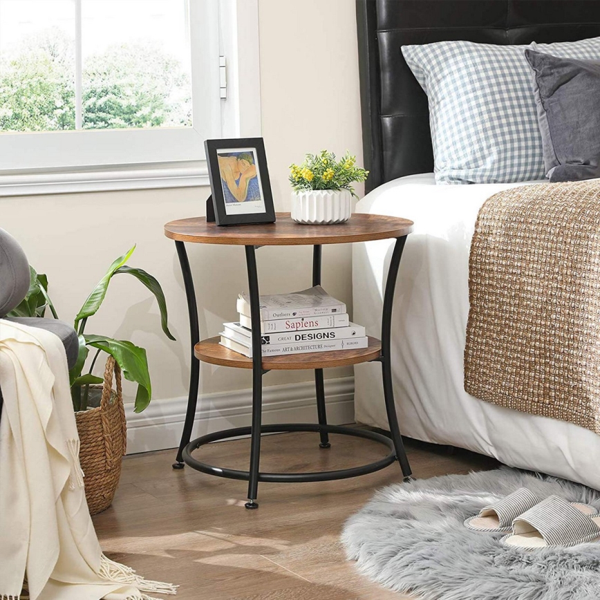 Bijzettafel ELDUR bruin/zwart