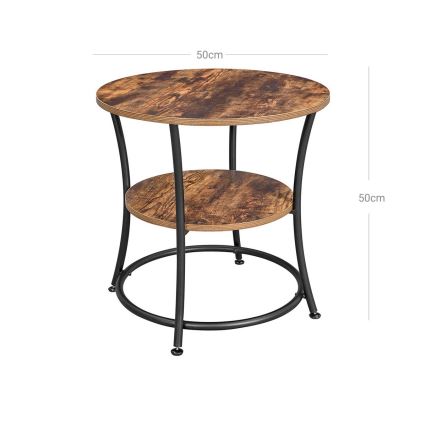 Bijzettafel ELDUR bruin/zwart