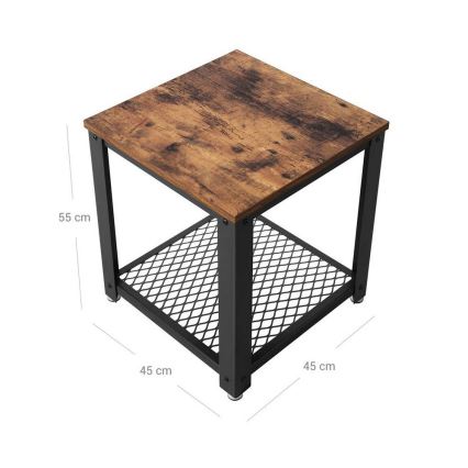 Bijzettafel ELDUR bruin/zwart