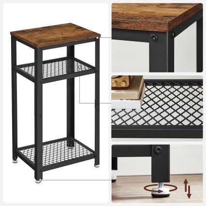 Bijzettafel ELDUR bruin/zwart