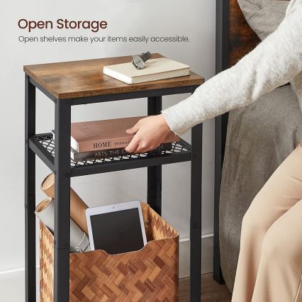 Bijzettafel ELDUR bruin/zwart