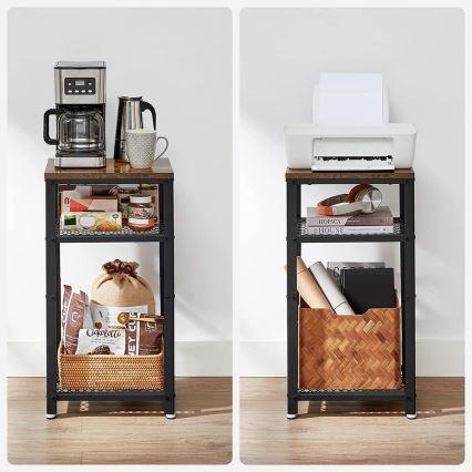 Bijzettafel ELDUR bruin/zwart