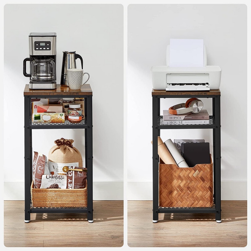 Bijzettafel ELDUR bruin/zwart