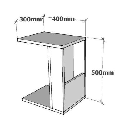 Bijzettafel KAREN 50x40 cm antraciet