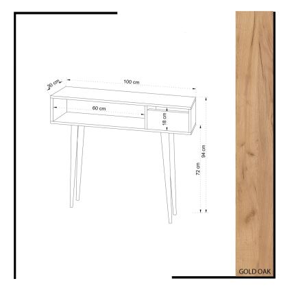 Bijzettafel KIOGI 94x100 cm wit/beige