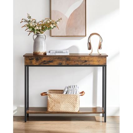 Bijzettafel LUVOR bruin/zwart