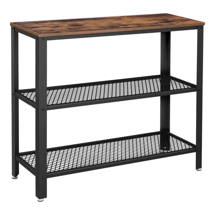 Bijzettafel LUVOR bruin/zwart