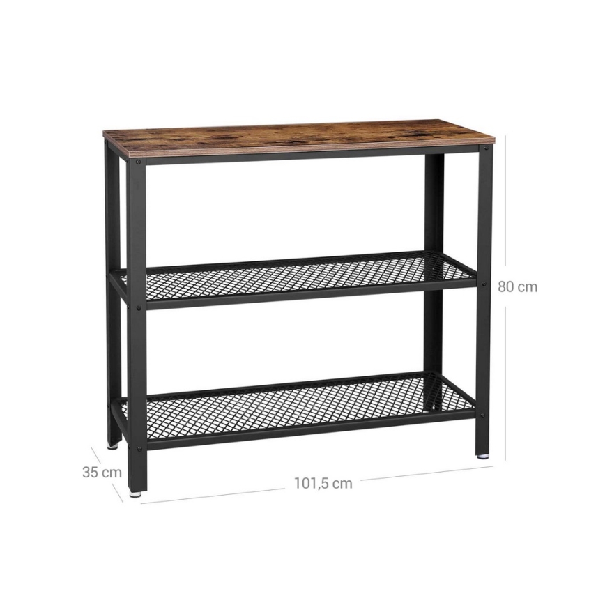 Bijzettafel LUVOR bruin/zwart