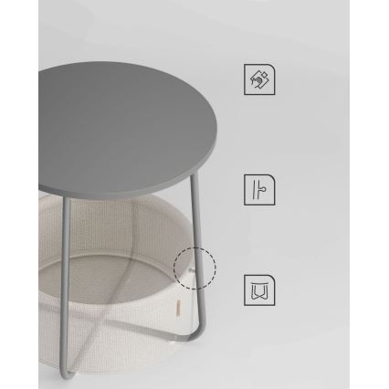 Bijzettafel NOIRA grijs/wit