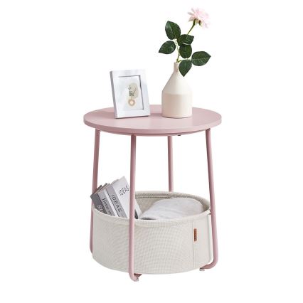 Bijzettafel NOIRA roze/wit