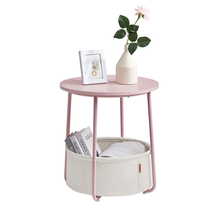 Bijzettafel NOIRA roze/wit